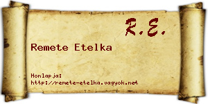 Remete Etelka névjegykártya